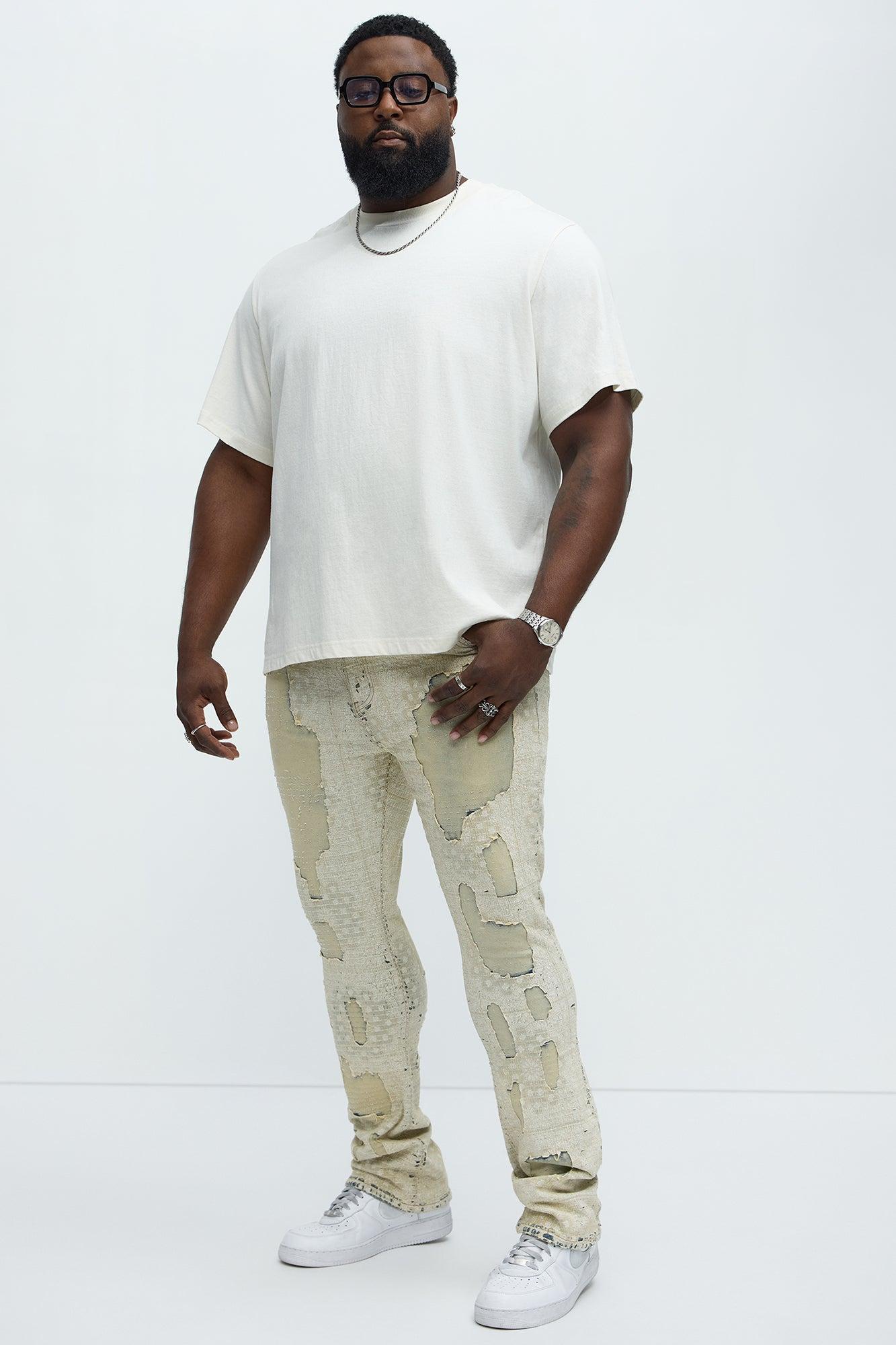 Shredded Shock Distressed Stacked Skinny Flare Jeans - Light Wash Product Image