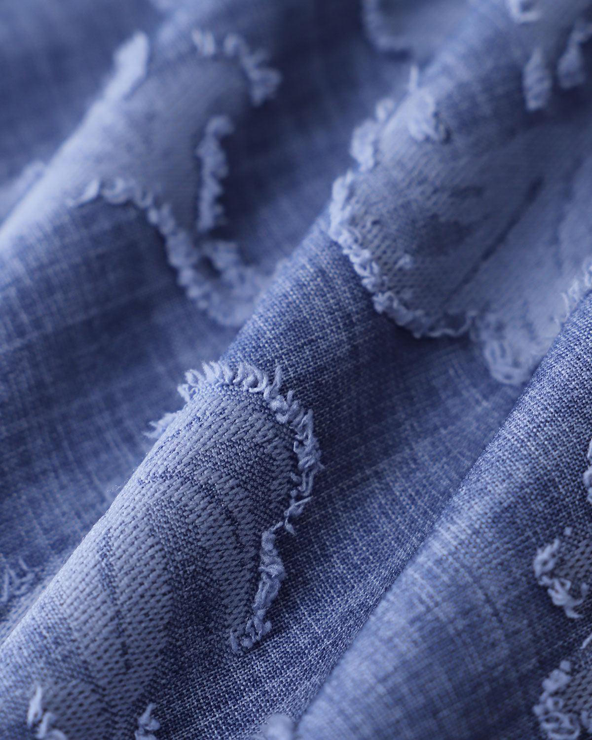 Blue Round Neck Sleeveless Mini Dress Product Image