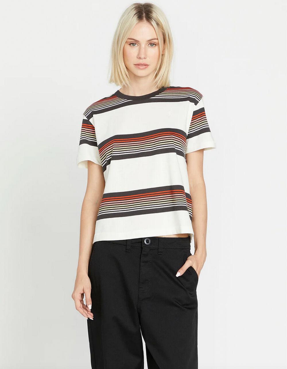 VOLCOM Halite Womens Stripe Tee - WHILE/MULTI Product Image