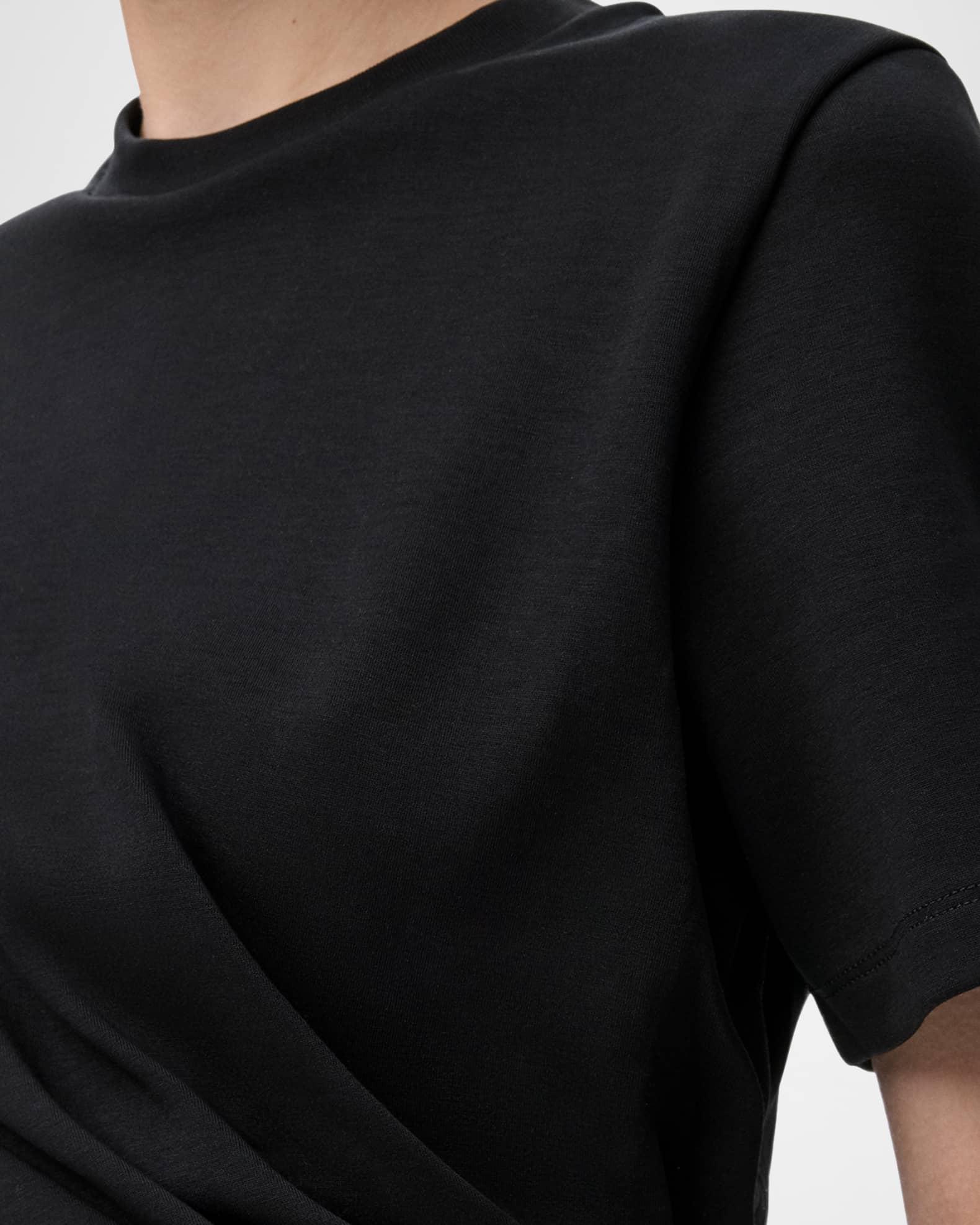 Short-Sleeve Draped Twisted T-Shirt Product Image