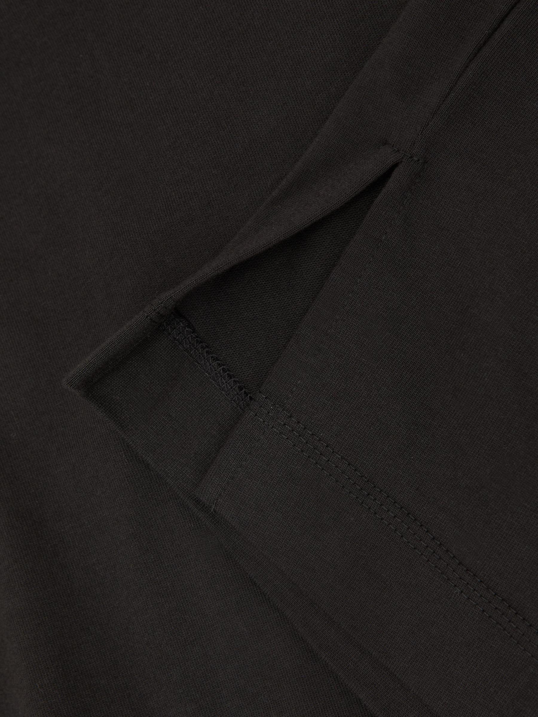 Cotton Ribbed-Neck Oversized T-Shirt in Black Product Image