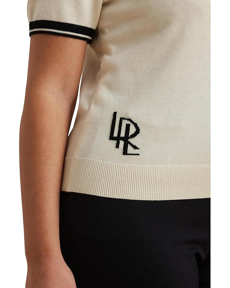 Plus Size Linen-Blend Short-Sleeve V-Neck Sweater Product Image