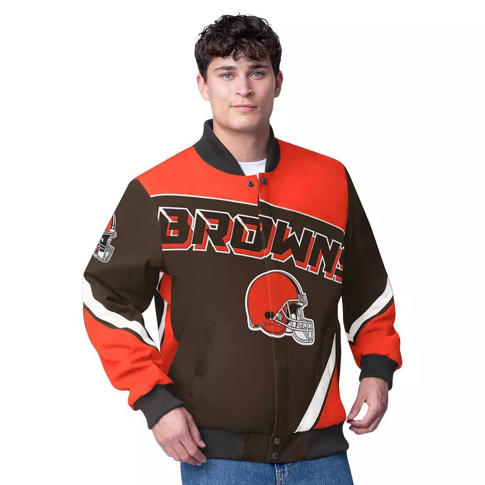 Men's G-III Extreme  Brown Cleveland Browns Maximum Racing Full-Zip Jacket, Size: 3XL Product Image