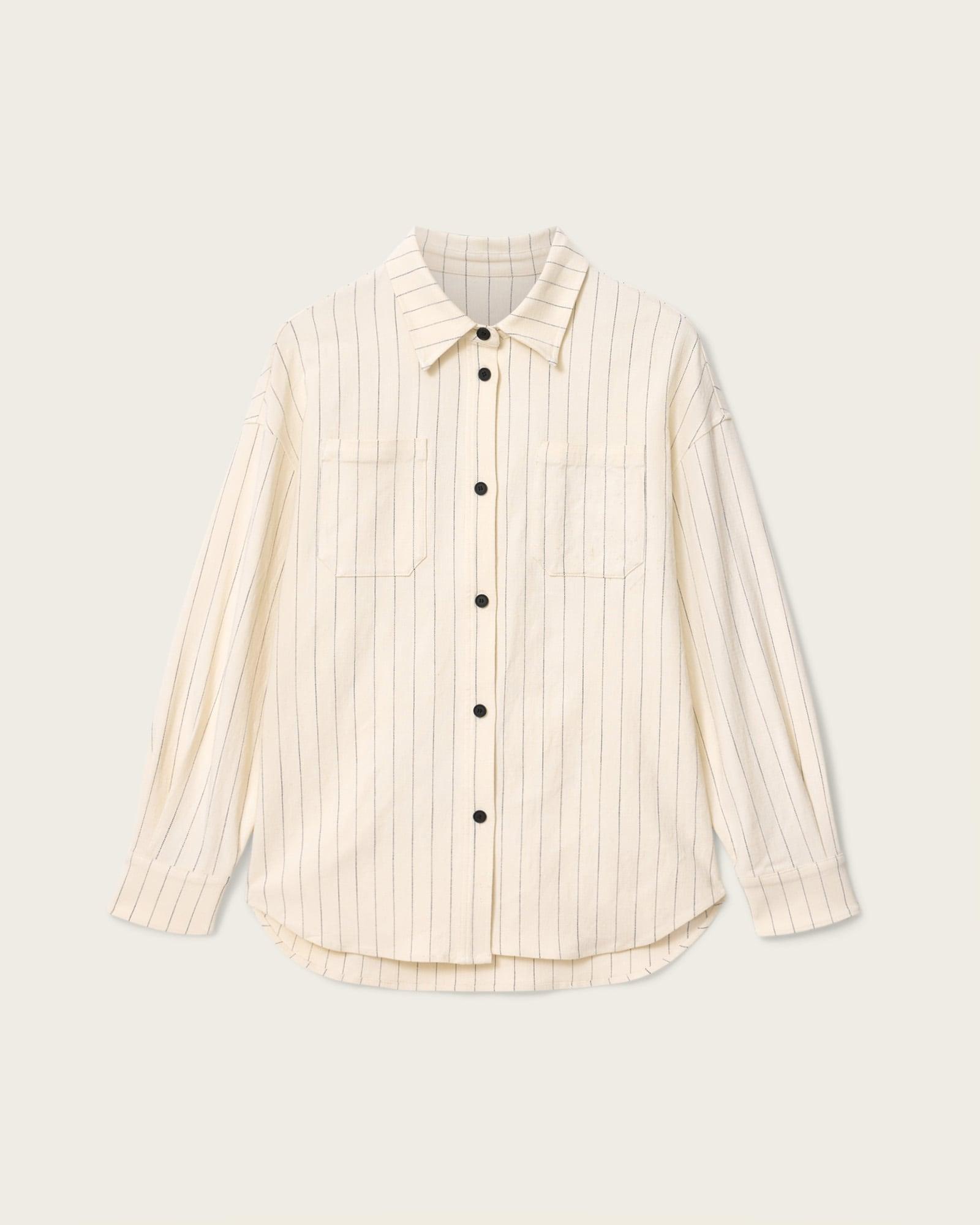 Olga Relaxed Fit Long Sleeve Shirt CREAM WHITE | ALLSAINTS US Product Image