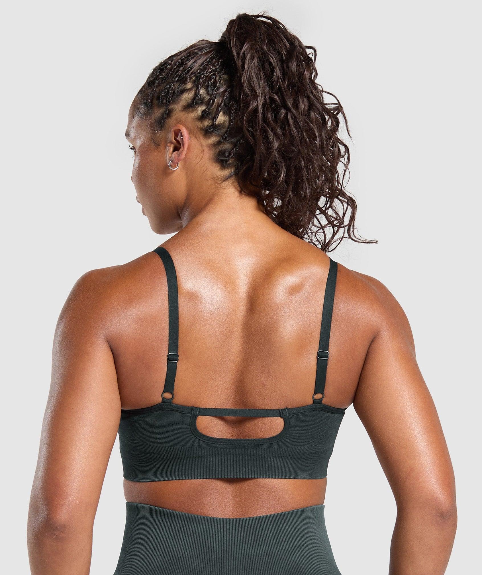 Gymshark Gains Seamless Washed Sports Bra - Black Female Product Image