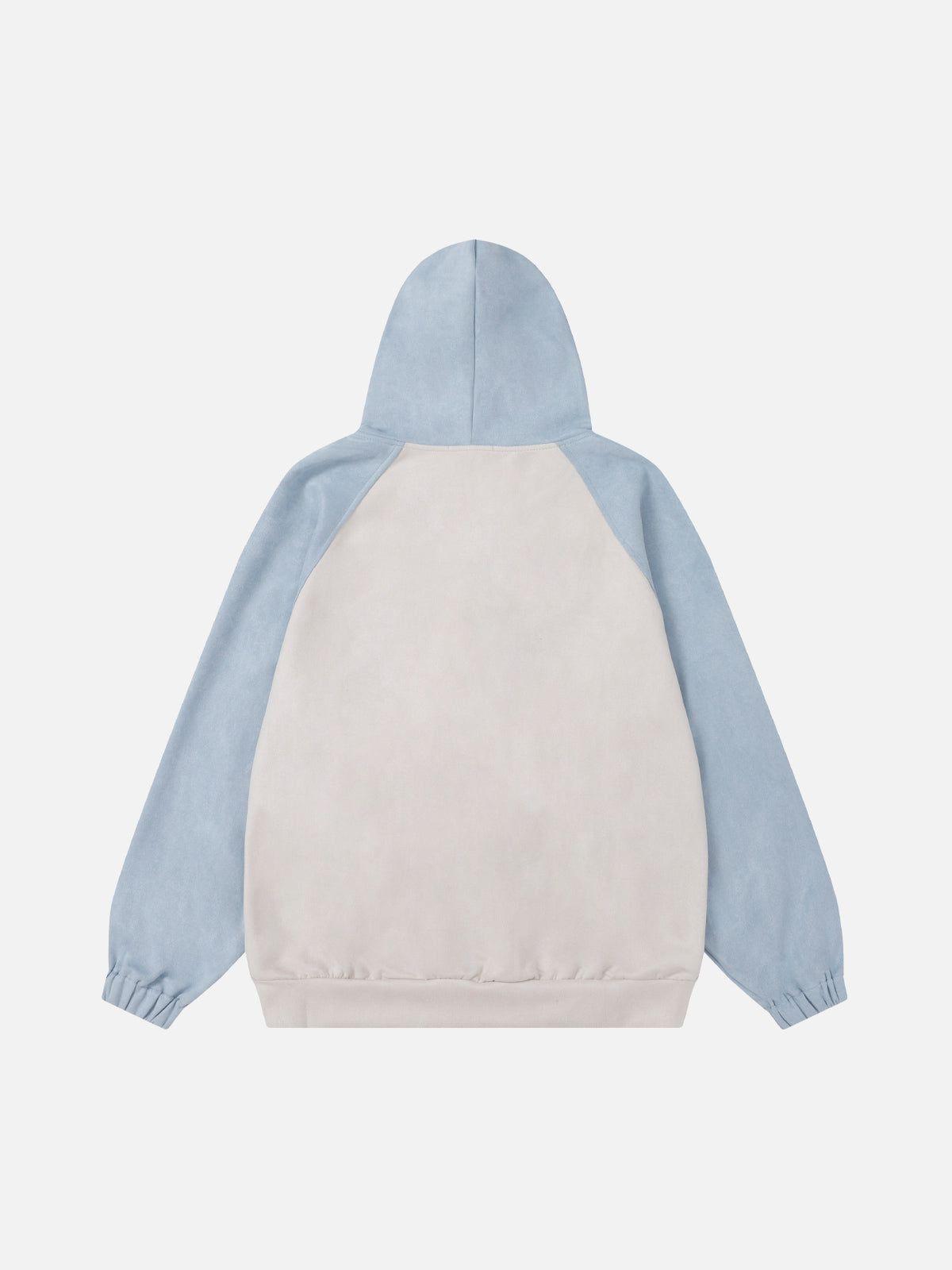 Aelfric Eden Suede Star Patchwork Zip Up Hoodie Product Image