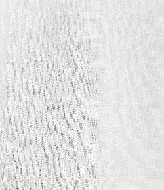 Bryn Walker Fran Basic Light Linen Round Neck Ruffle 3/4 Bell Sleeve High-Low Coordinating Shirt Product Image