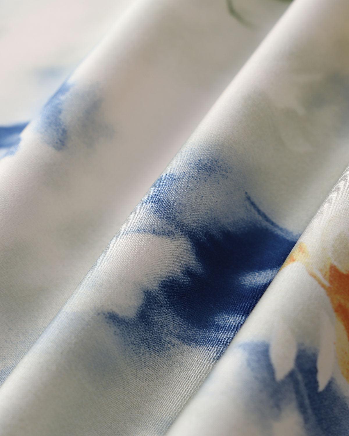 Blue Floral Mermaid Slip Midi Dress Product Image