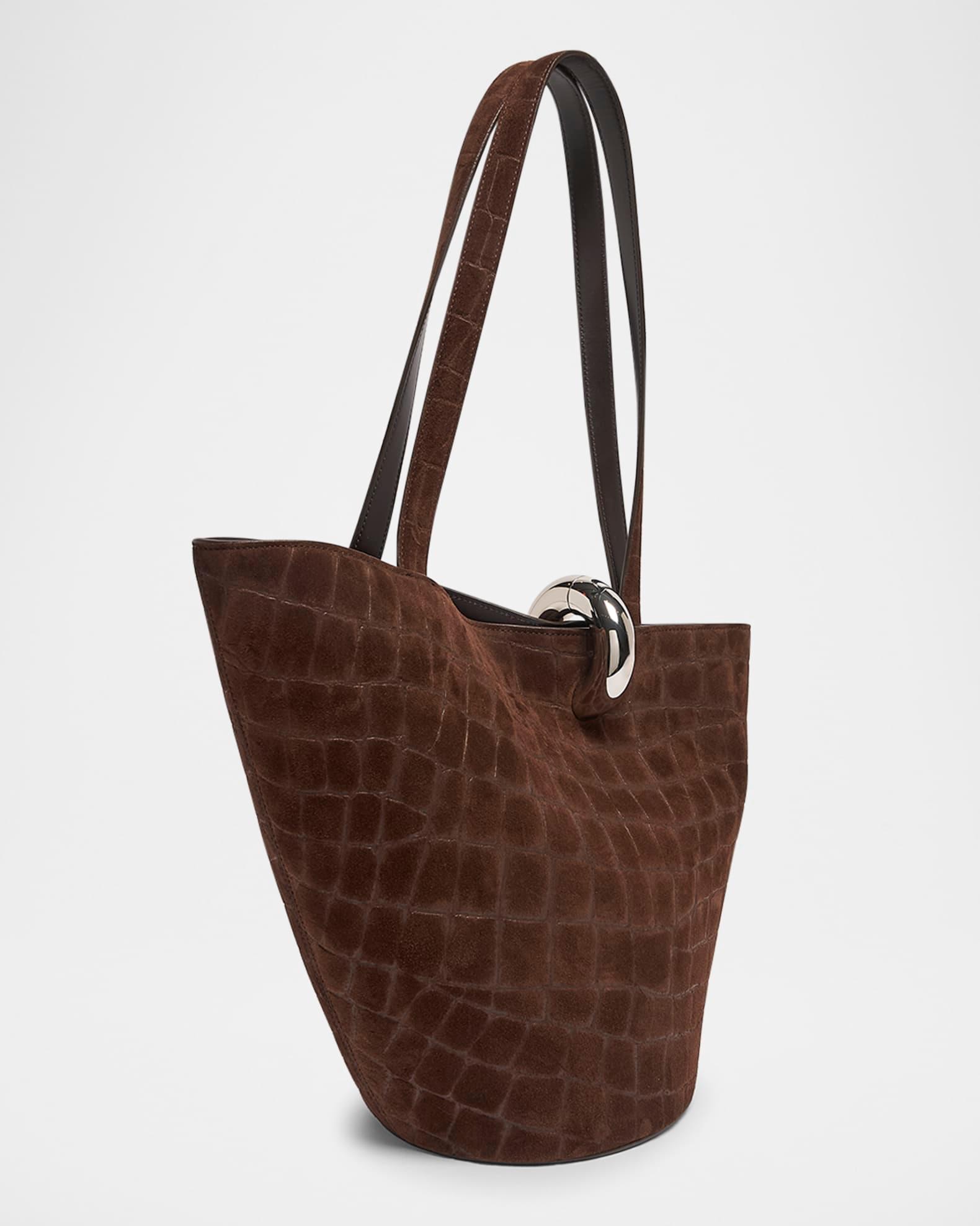 Le Bambola Moyen Croc-Embossed Suede Tote Bag Product Image