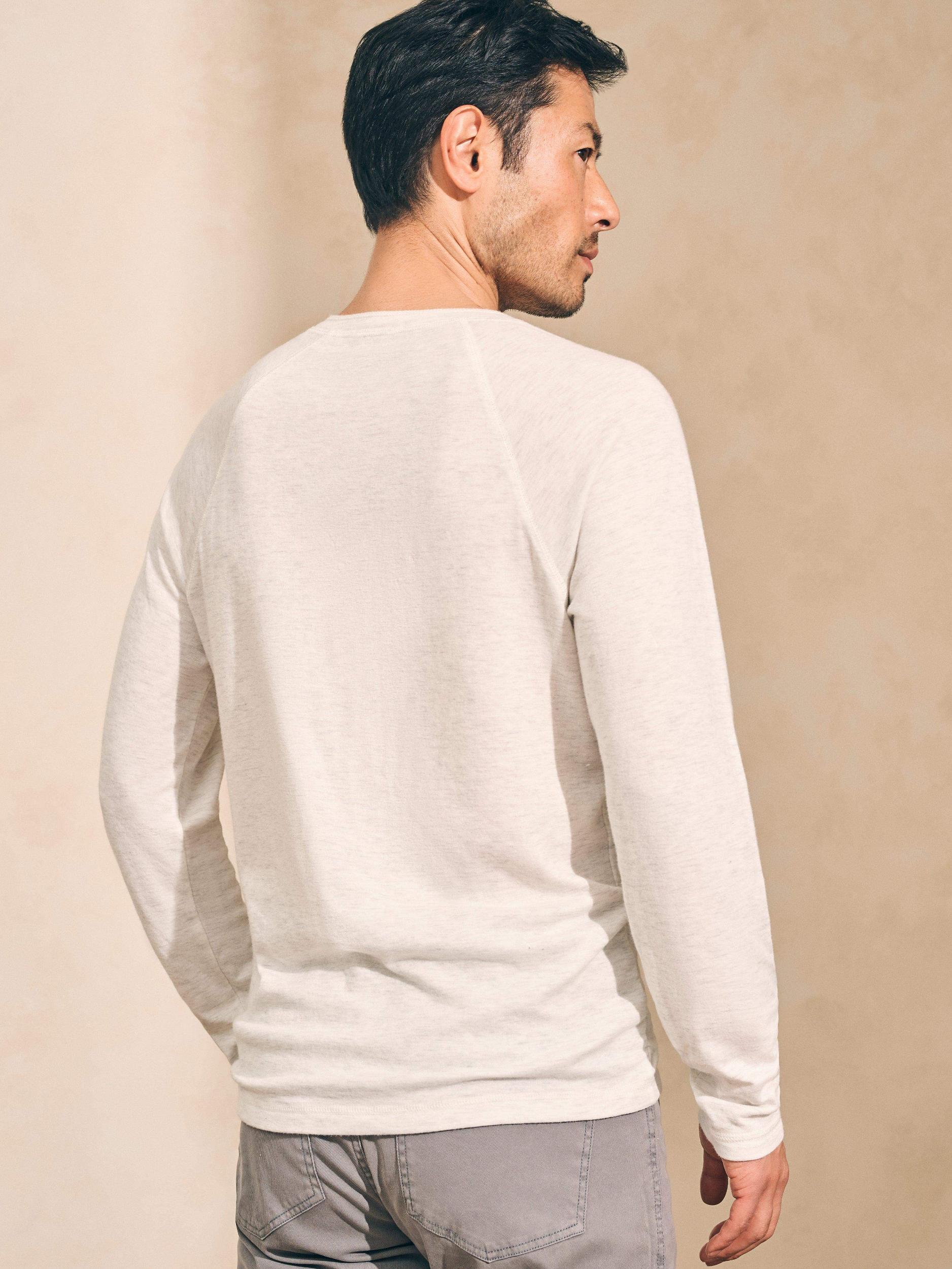 Long-Sleeve Newport Cloud Henley - Ivory Heather Male Product Image