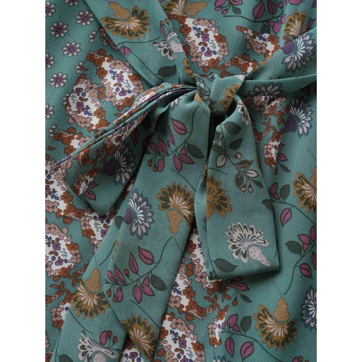 Plus Size Chiffon Boho Print Wrap Belted Cami Dress Emerald Women Elegant Non Spaghetti Strap Sleeveless Curvy Midi Dress BloomChic 18-20/2X Product Image