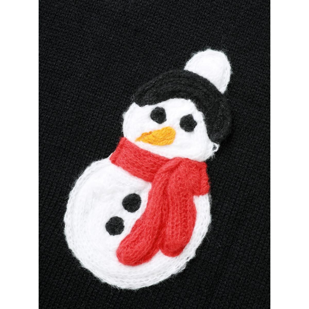 Plus Size Holiday Hand-Crocheted Motifs V-Neck Cardigan Black Women Casual Loose Long Sleeve Everyday Cardigans BloomChic 28/5X Product Image