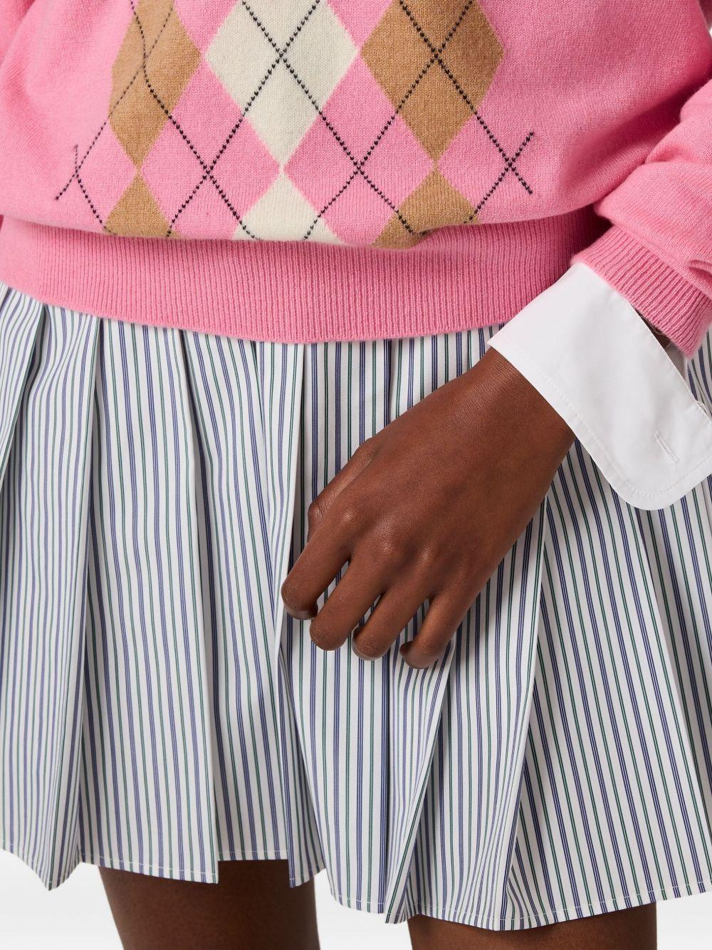 pleated striped mini shirt dress Product Image