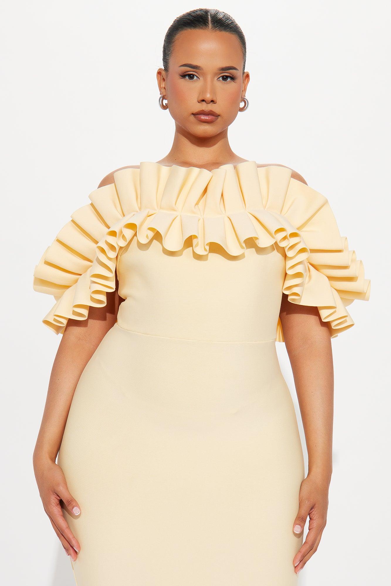 Statements Like This Midi Dress - Butter Yellow Product Image