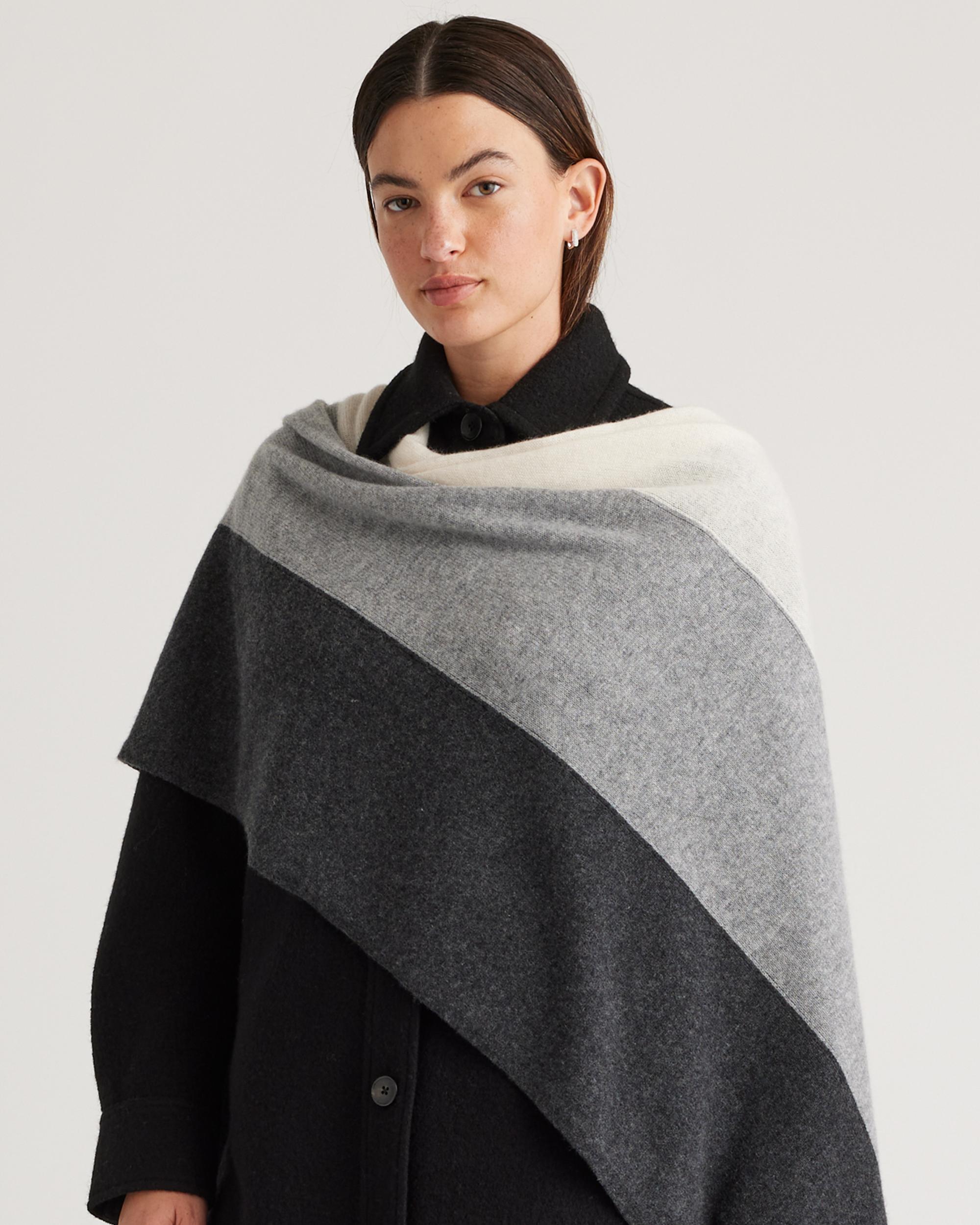 Quince | Women's Mongolian Cashmere Colorblock Wrap Product Image