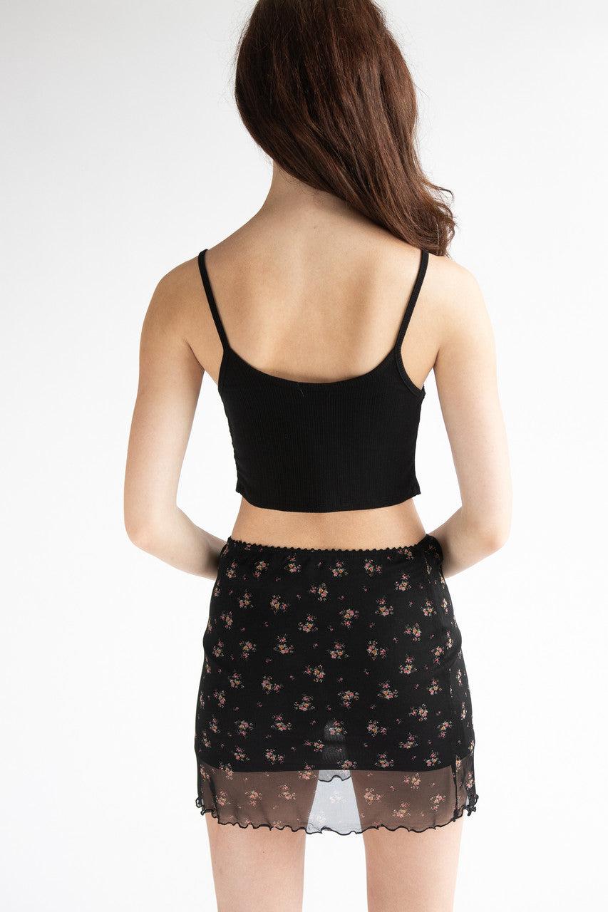 Tie Front Lace Trim Cami Product Image