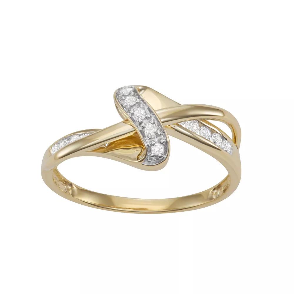 HDI 10k Gold 1/5 Carat T.W. Diamond Twist Ring, Women's Product Image