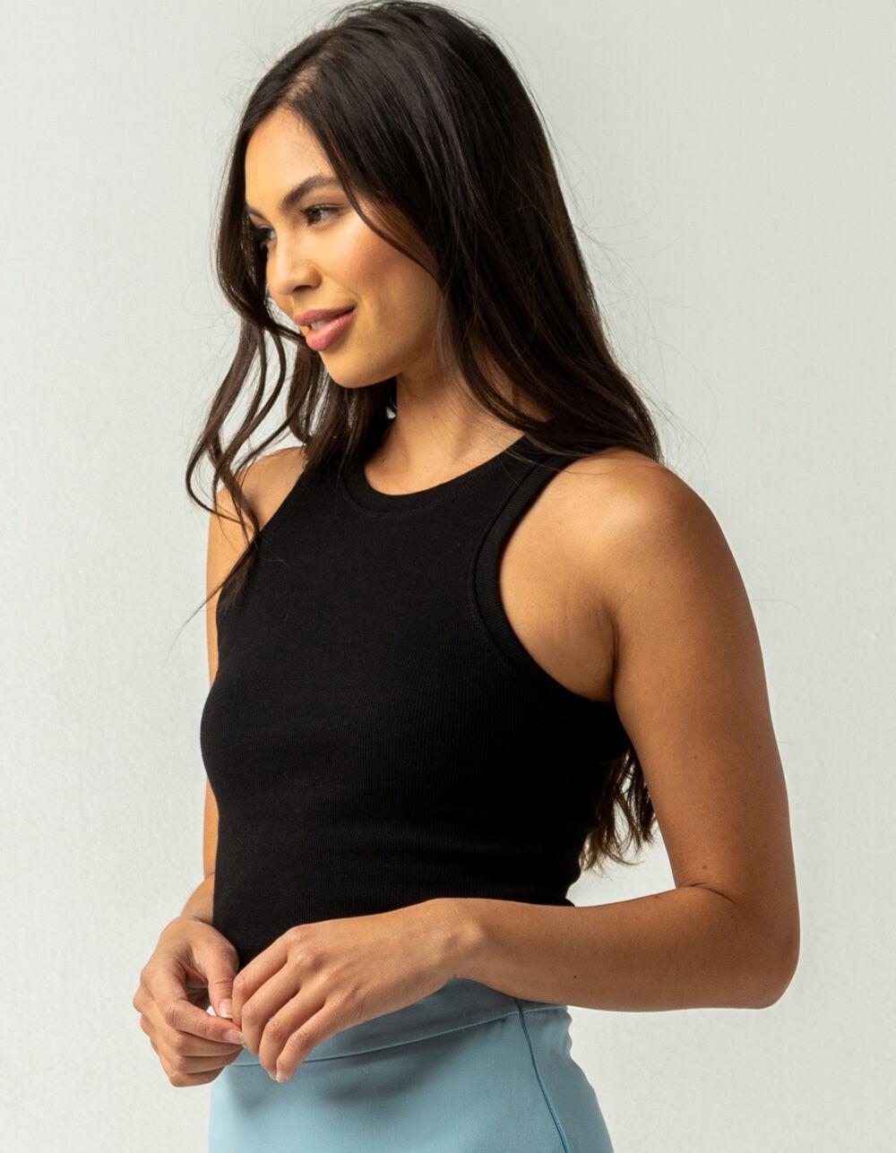 FULL TILT Essentials High Neck Womens Tank Top - BLACK Product Image