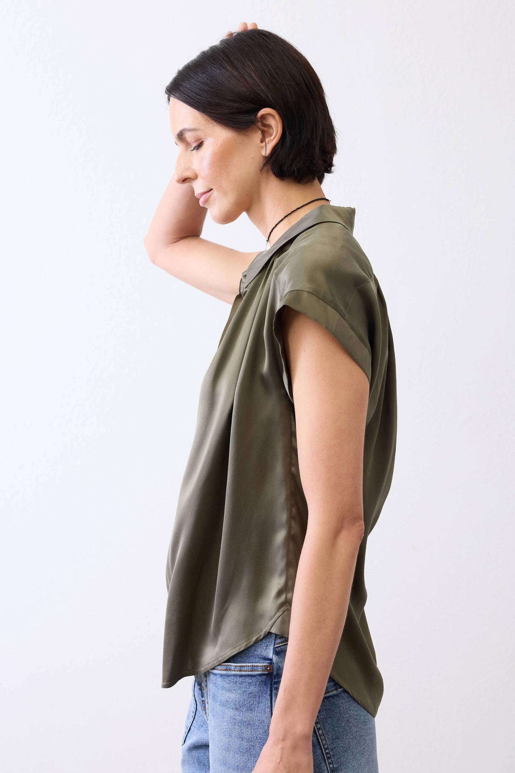 The Nonchalant Oversized Silk Blouse Product Image
