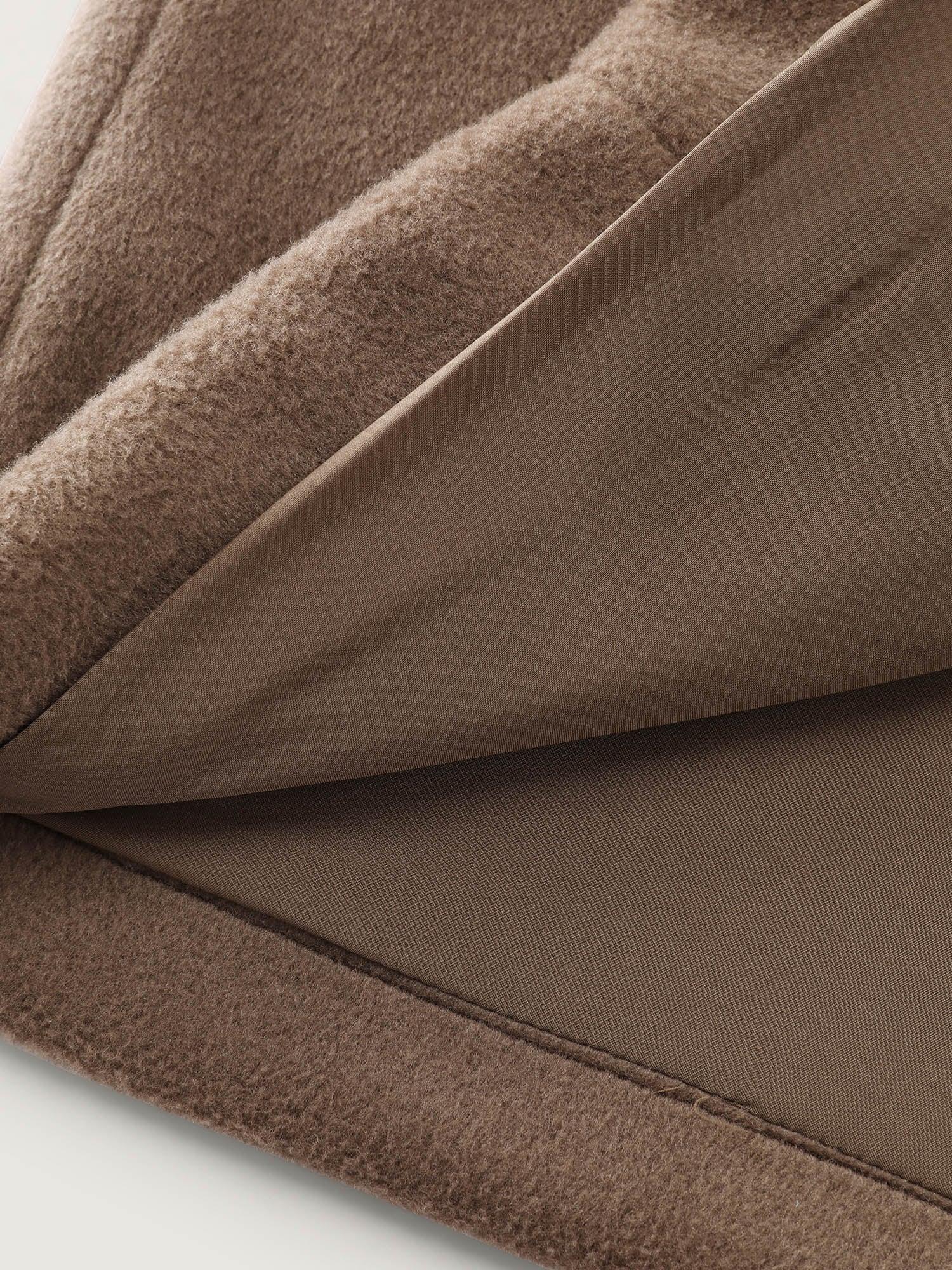 Hooded Relaxed-Fit Horn Button Long Coat Female Product Image