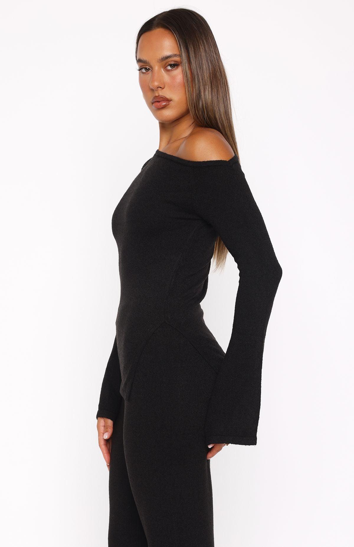 We'll Be Fine Long Sleeve Top Black Product Image