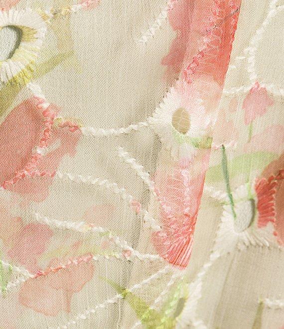 Lucy Paris Haisley Floral Print Eyelet V-Neckline Long Sleeve Dress Product Image