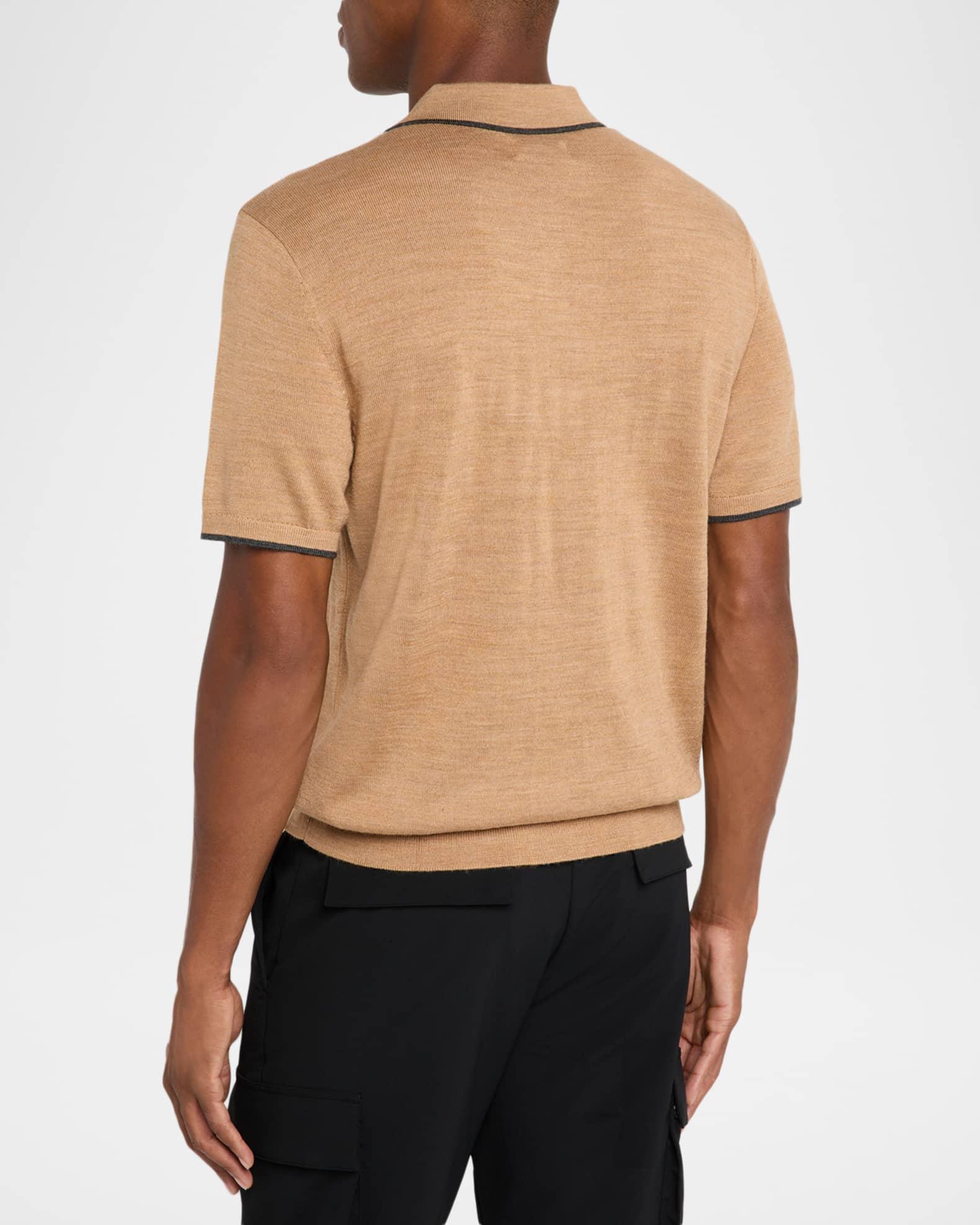 Men's Edvan Wool Knit Short-Sleeve Polo Sweater Product Image