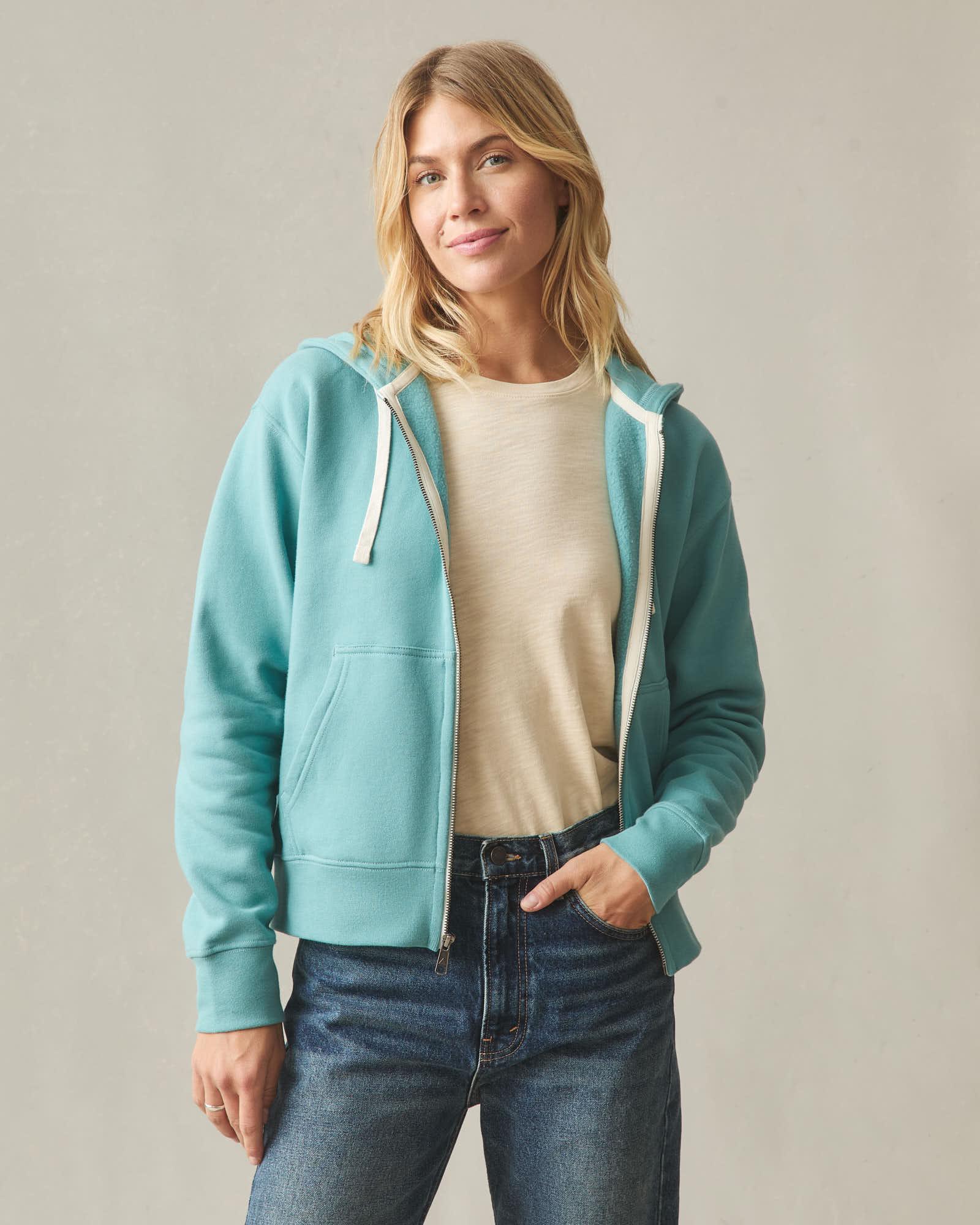 Women's Midweight Full Zip - Teal Product Image