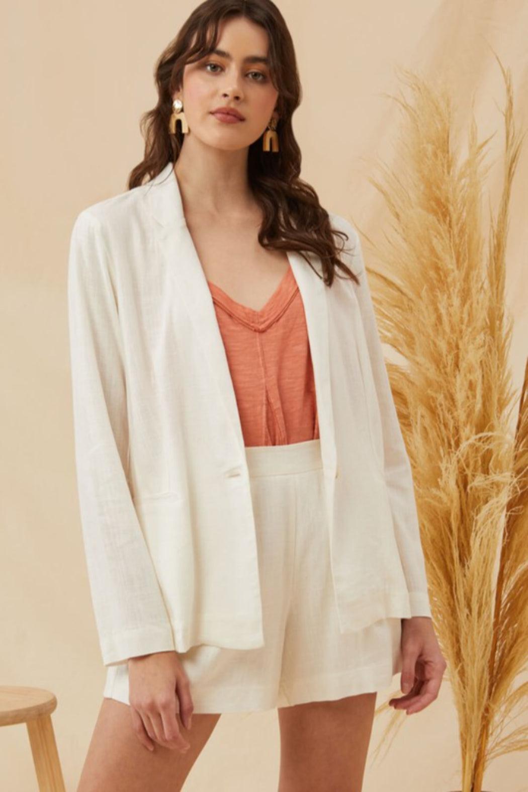 High Waist Linen Short Product Image