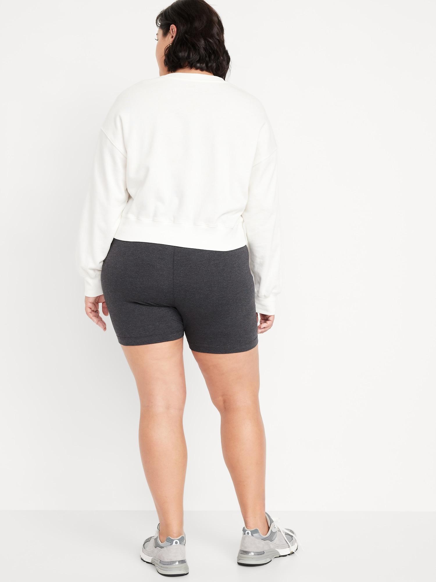 High-Waisted Jersey Biker Shorts -- 6-inch inseam Product Image