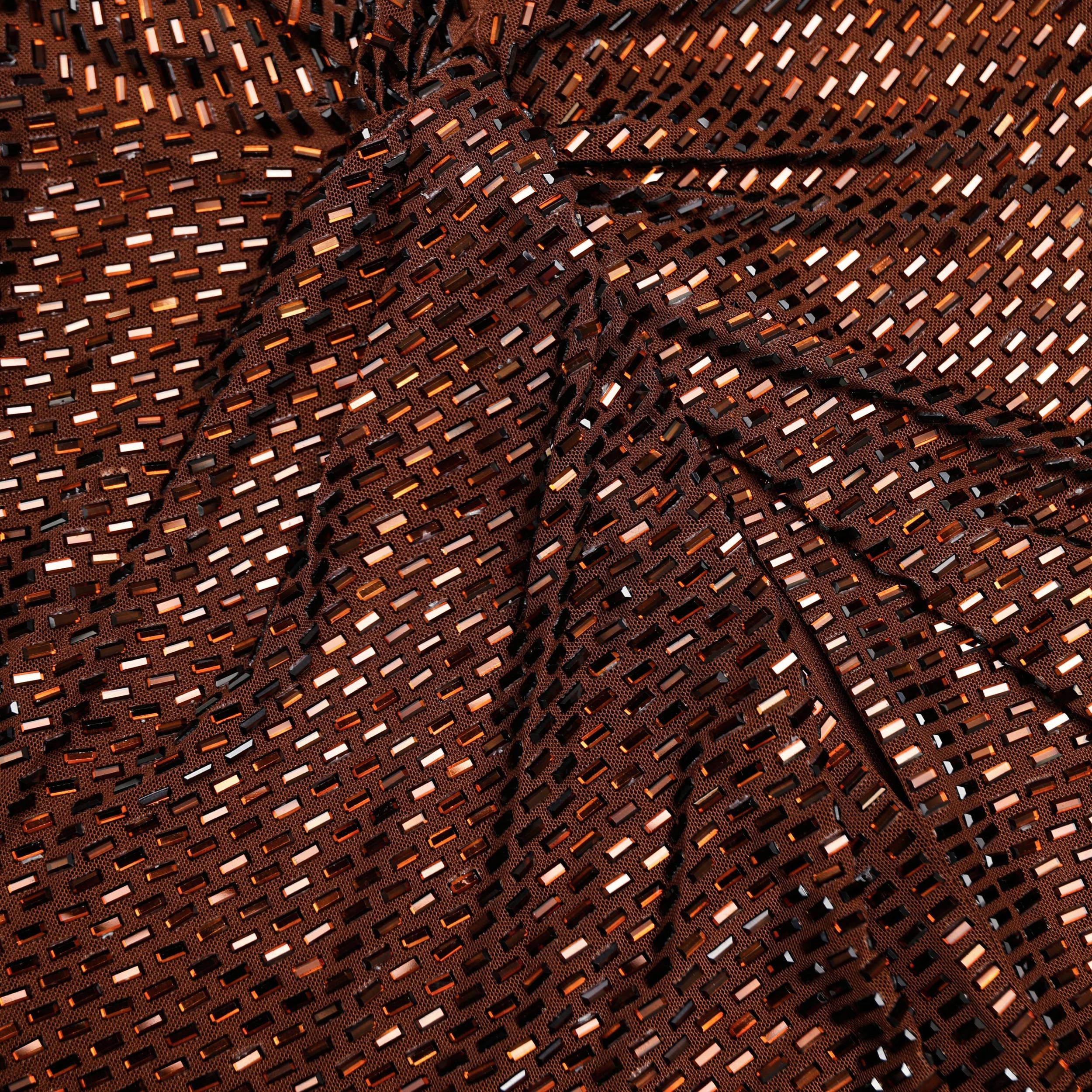 Brown Rhinestone Maxi Dress Product Image