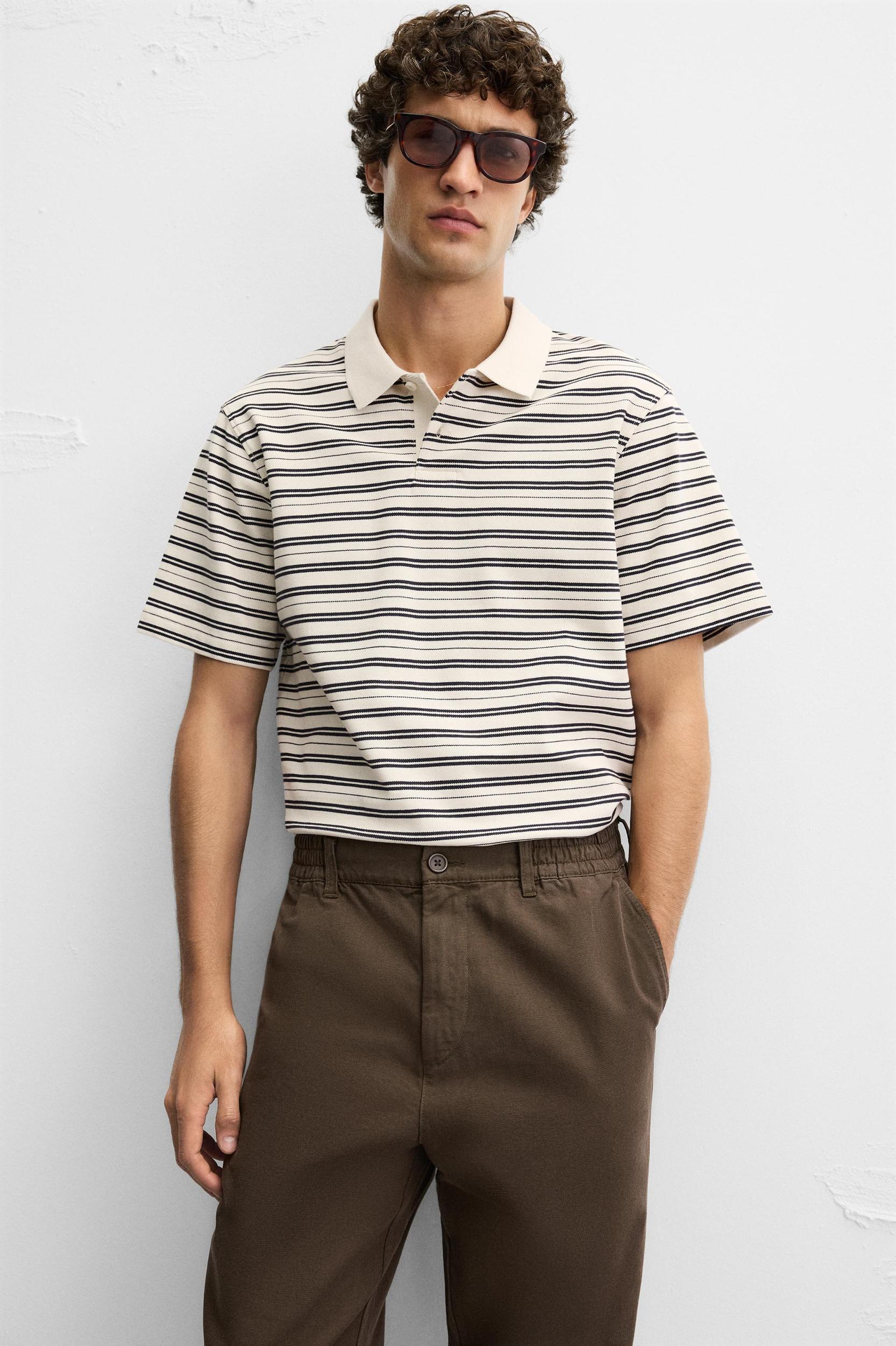 STRIPED PIQUÉ POLO SHIRT Product Image