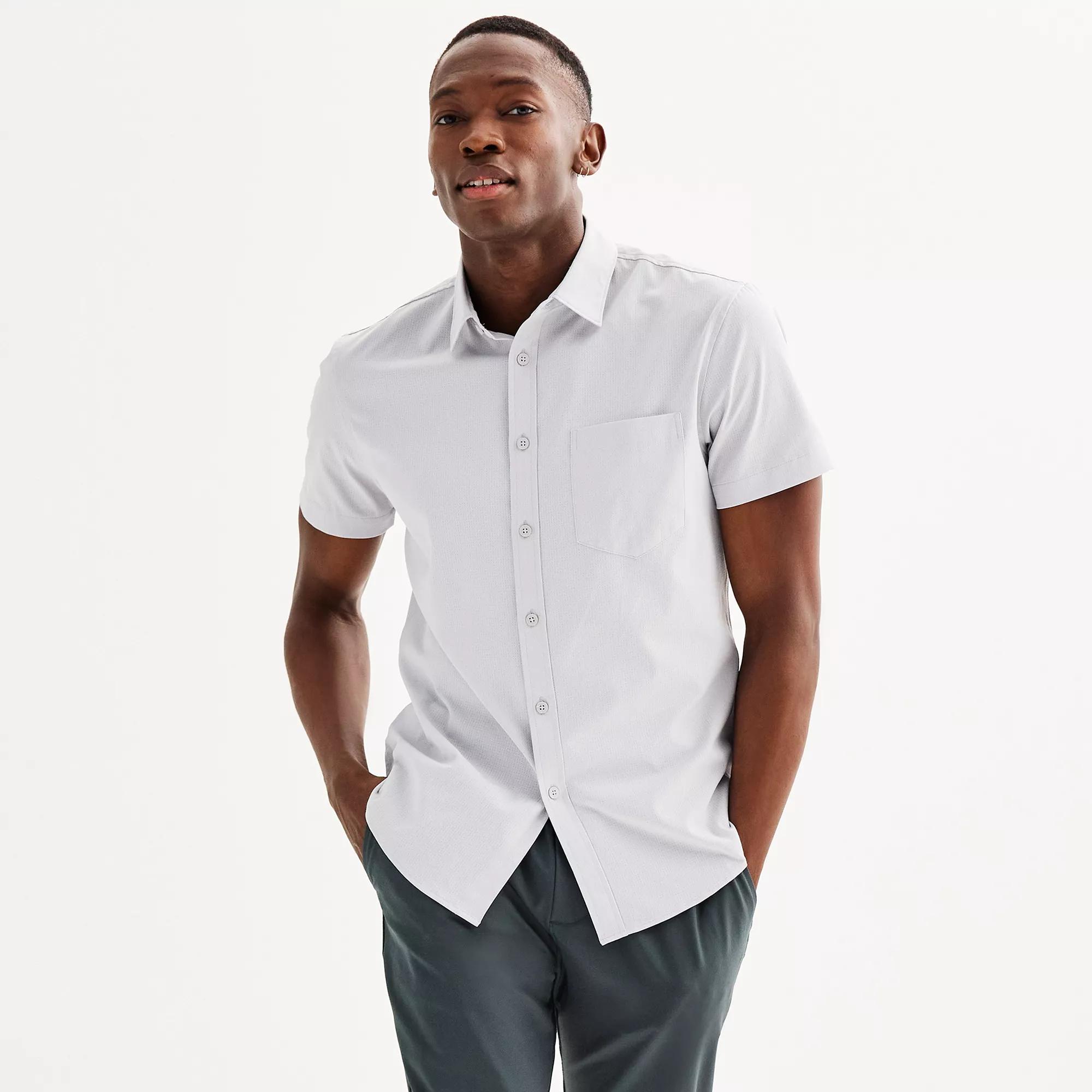 Men's FLX Slim Performance Untucked-Fit Button Down Shirt,  Product Image