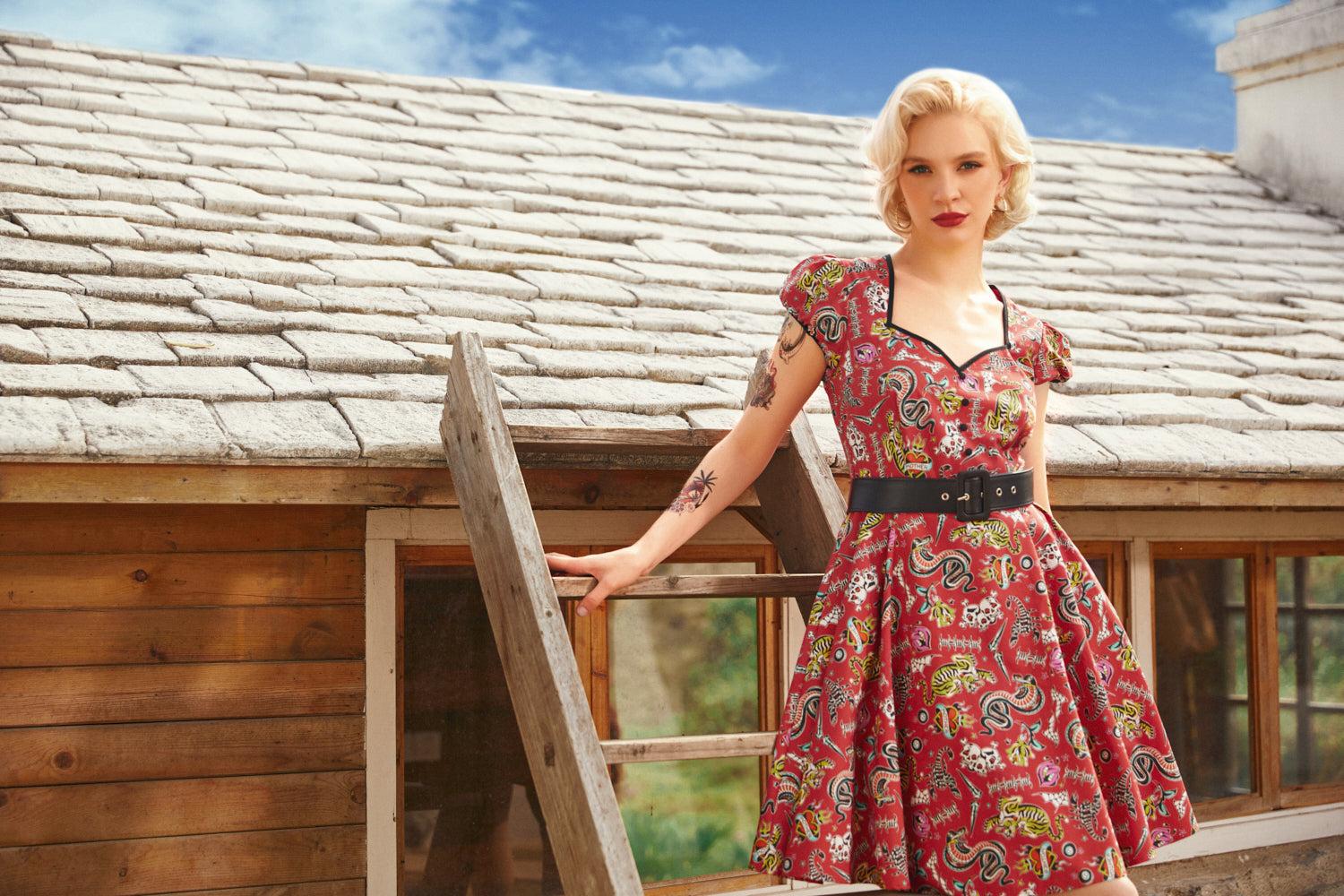 Drive In Delight Fit & Flare Dress Product Image