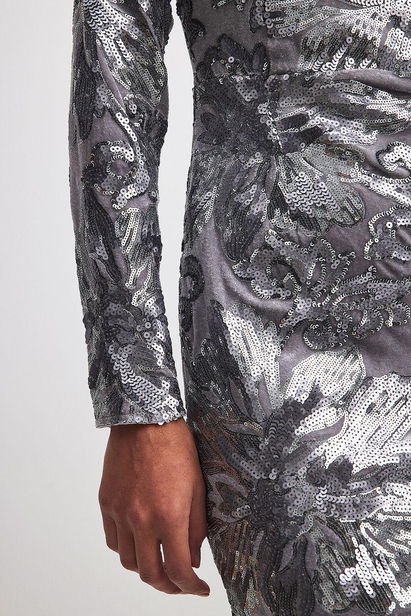 Velvet Sequin Mini Dress Product Image