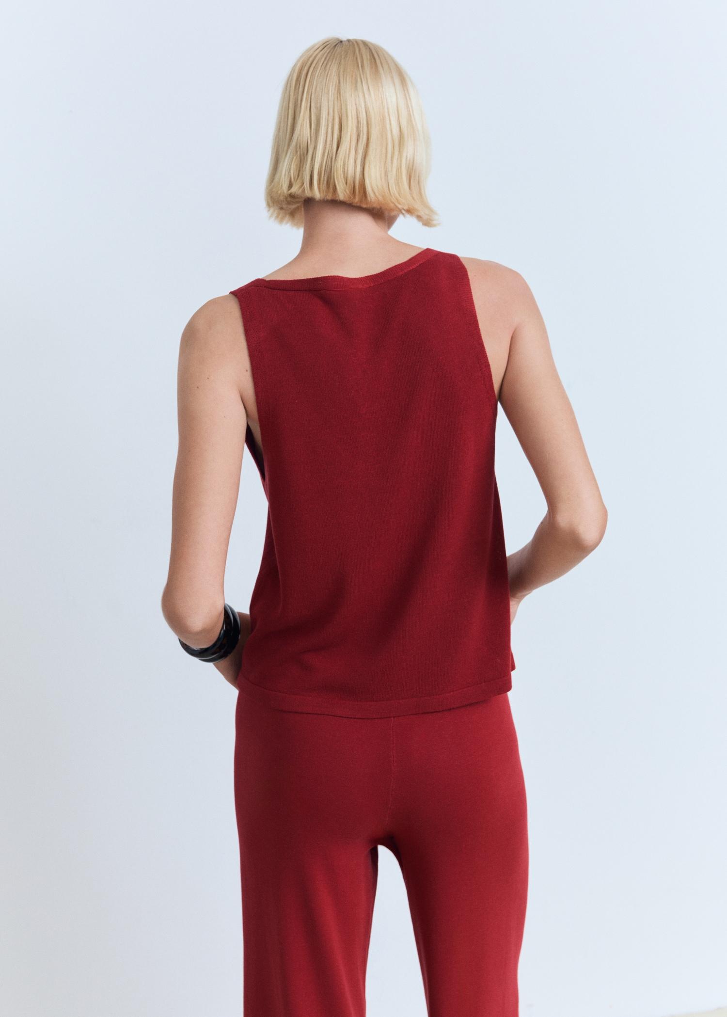 V-neck knit top - Women | MANGO USA Product Image