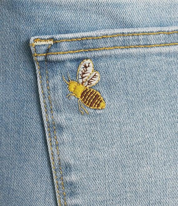 Driftwood Kelly Daisy Bee Stretch Denim Floral Bootcut Ankle Jeans Product Image