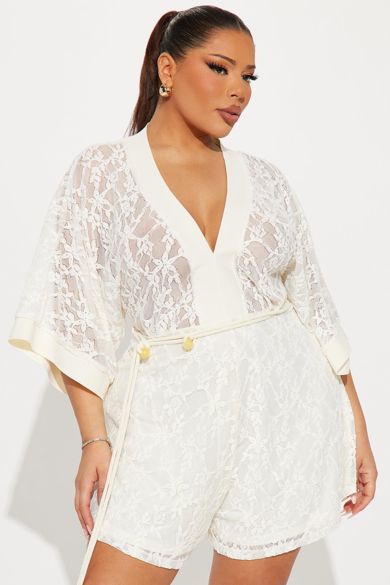 Rose All Day Romper - Cream Product Image