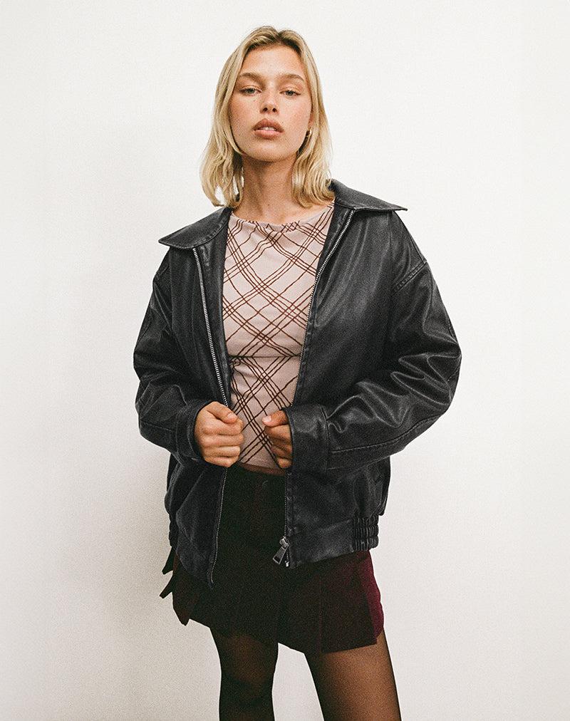 Keripa Pleat Mini Skirt in Redwood Female Product Image