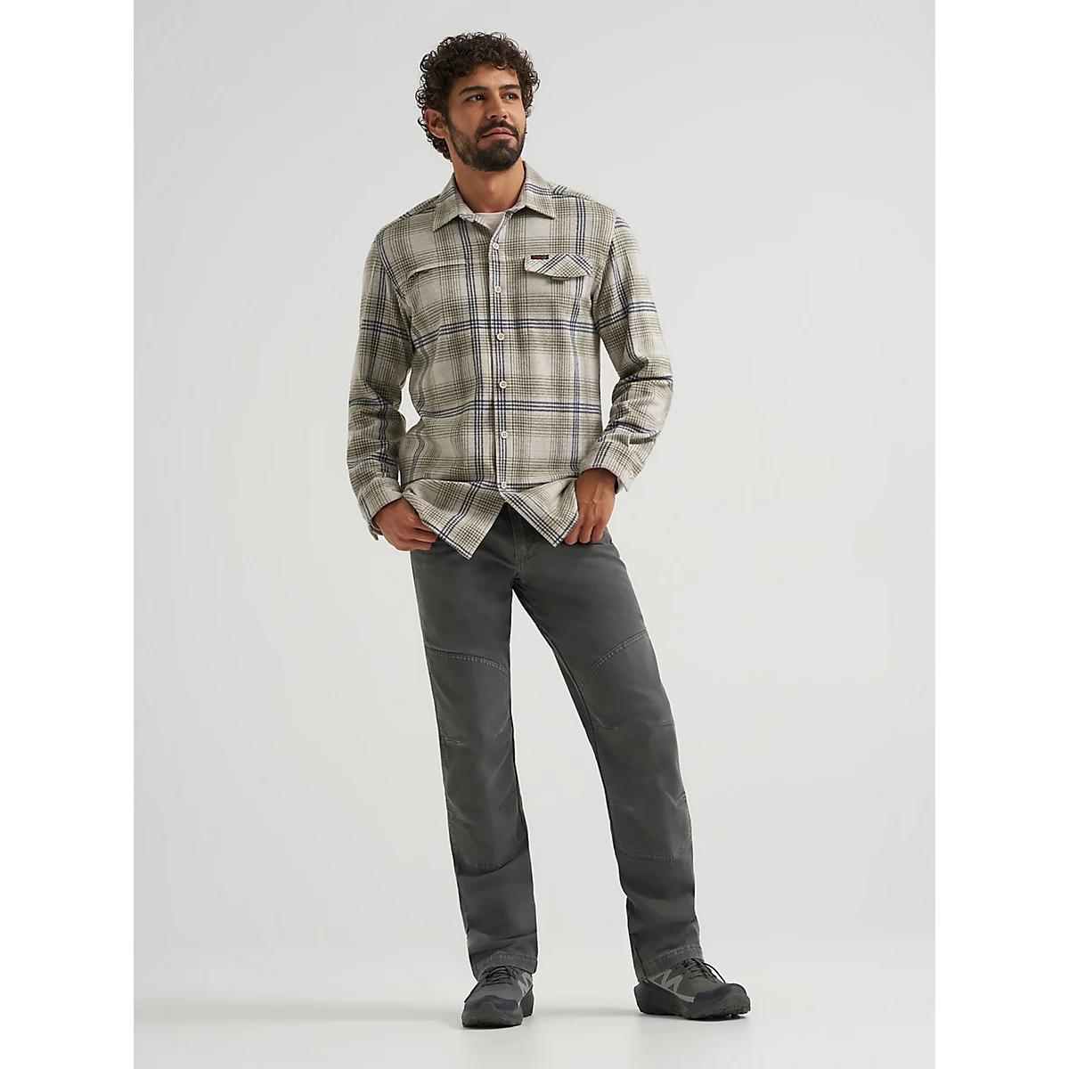 Wrangler ATG™ Men's Campsite Plaid Shirt in Stone Product Image