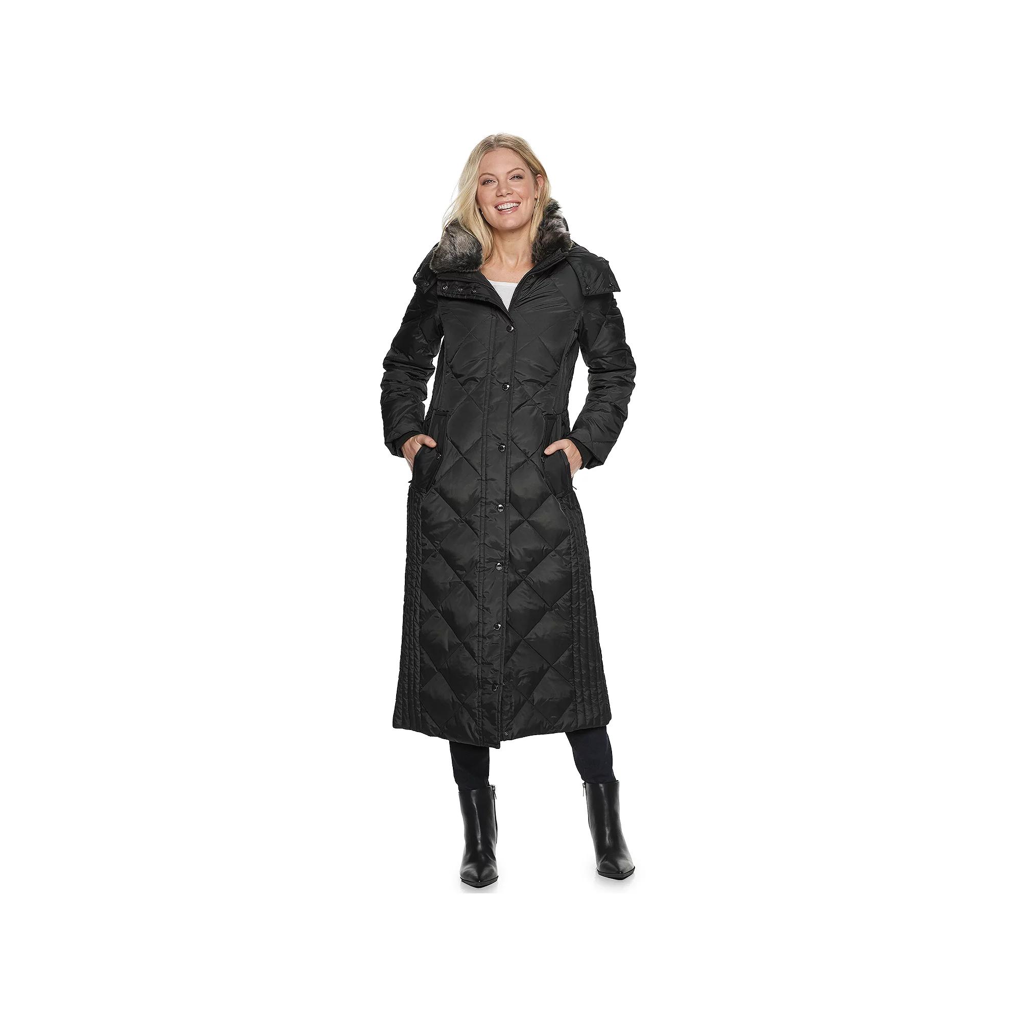 Women's TOWER by London Fog Hooded Quilted Puffer Down Maxi Coat,  Product Image