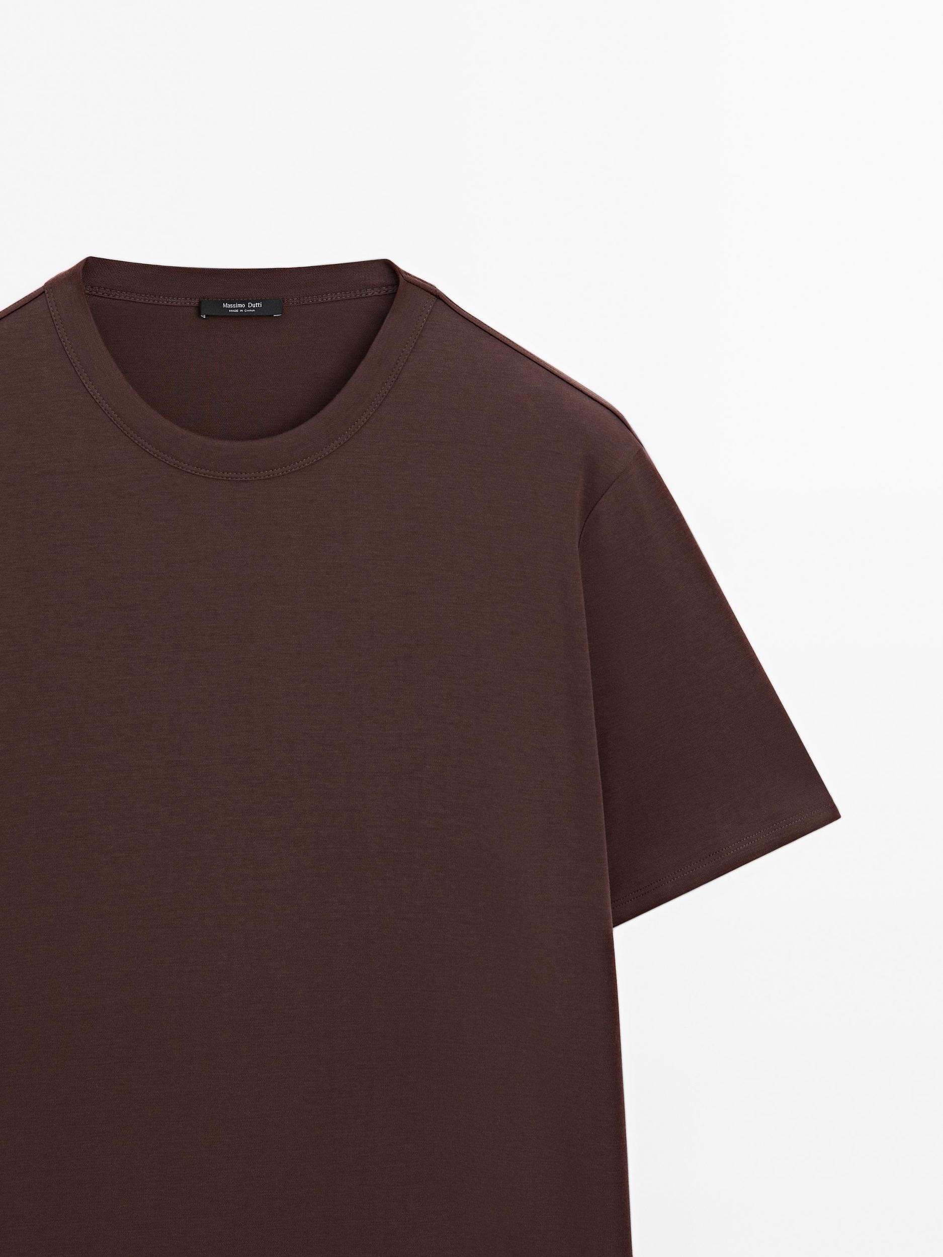 Short sleeve knit wool blend T-shirt Product Image