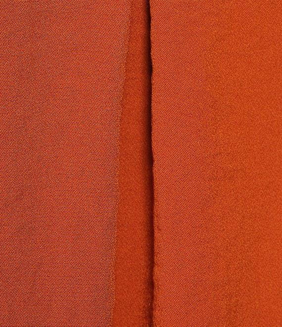 John Mark Solid Woven 3/4 Sleeve Wire Collared Button Front Patch Pocket Camp Shirt Product Image