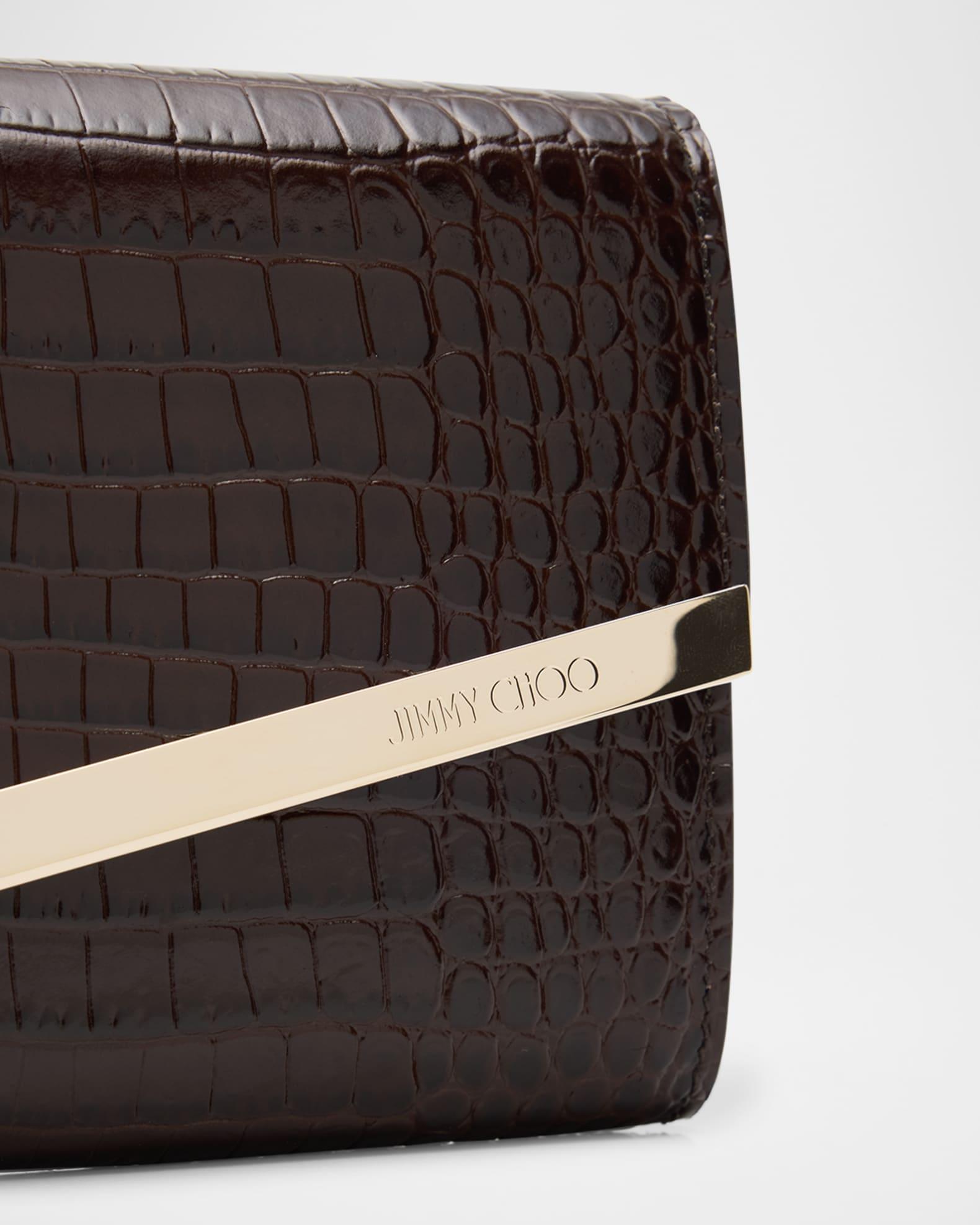 Emmie Croc-Embossed Leather Clutch Bag Product Image