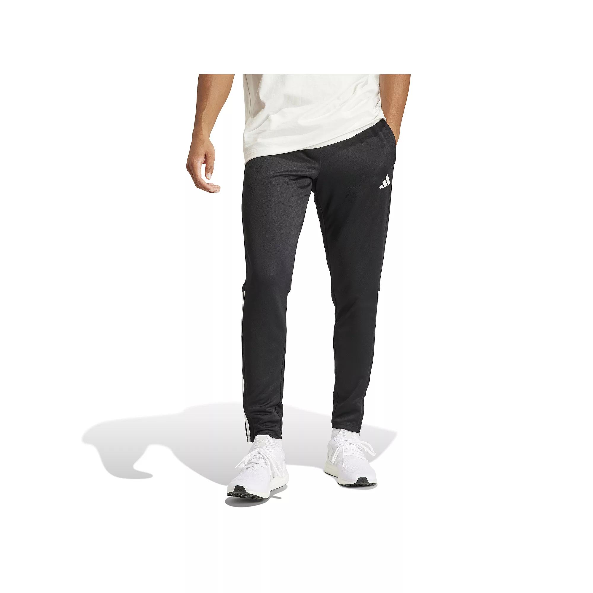 Men's adidas Sereno AEROREADY Tapered Pants, Size: Small, Black White Product Image