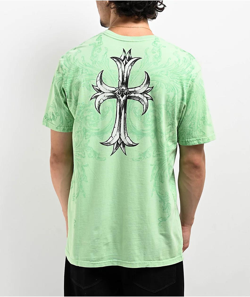 Affliction Jump Green T-Shirt Product Image