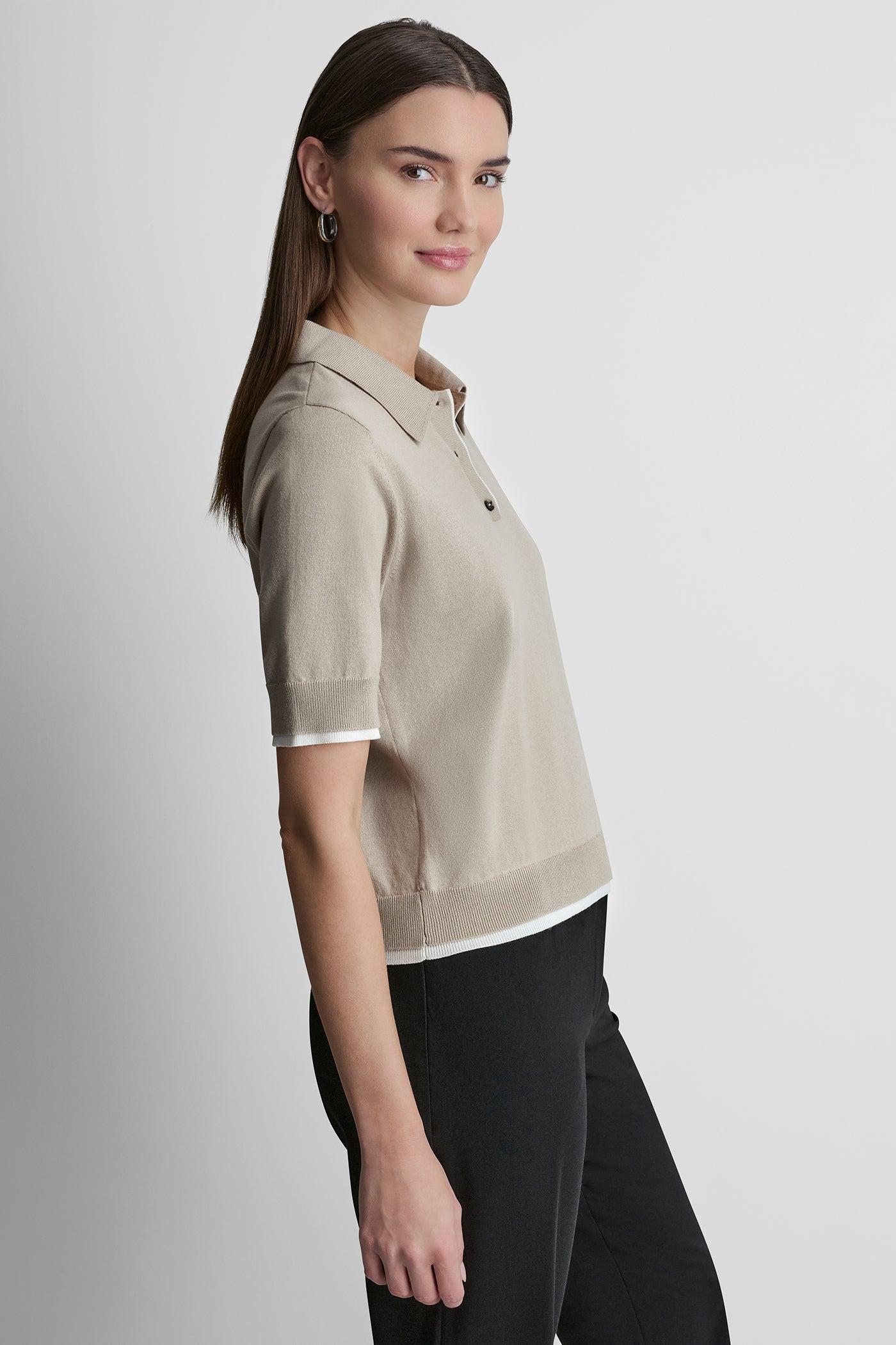 COLOR BLOCK POLO SWEATER Product Image