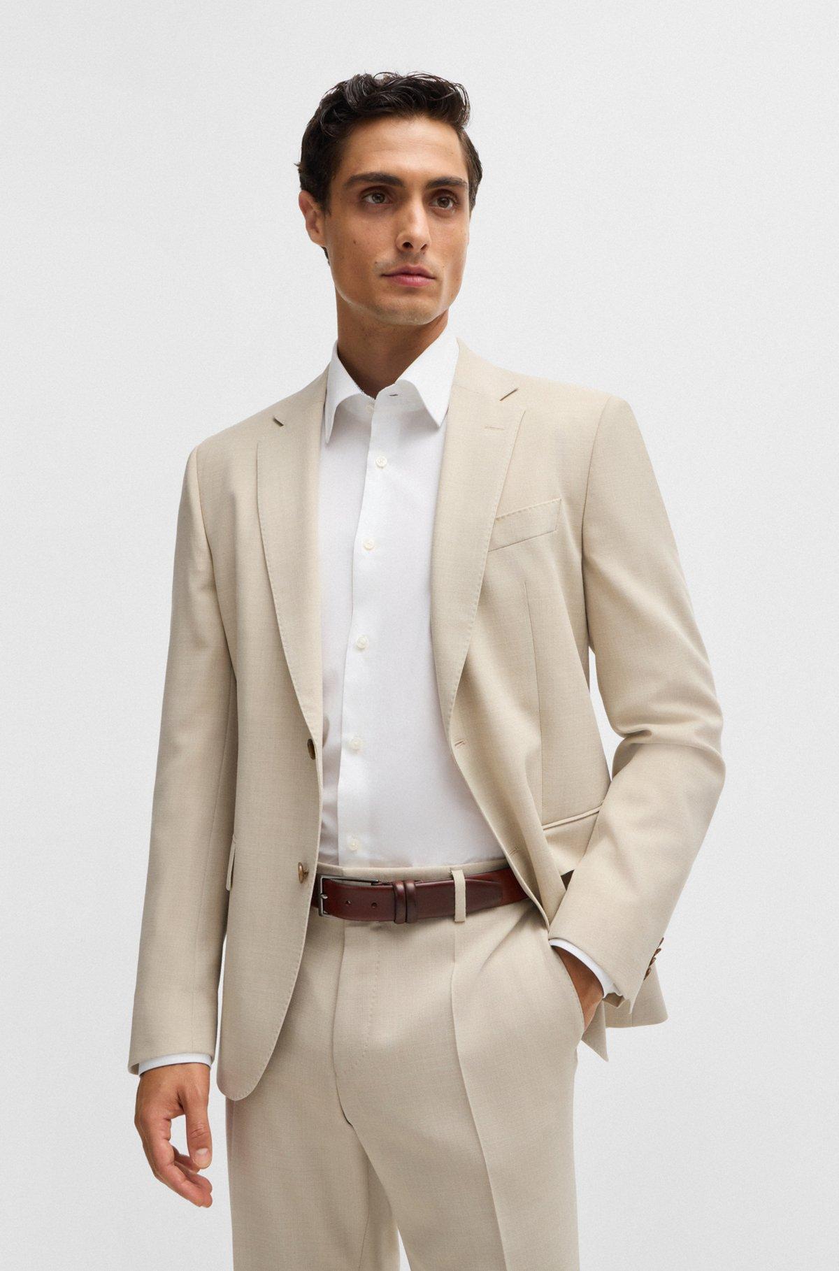 BOSS - Vegetable-tanned leather belt with gunmetal hardware - Brown Product Image