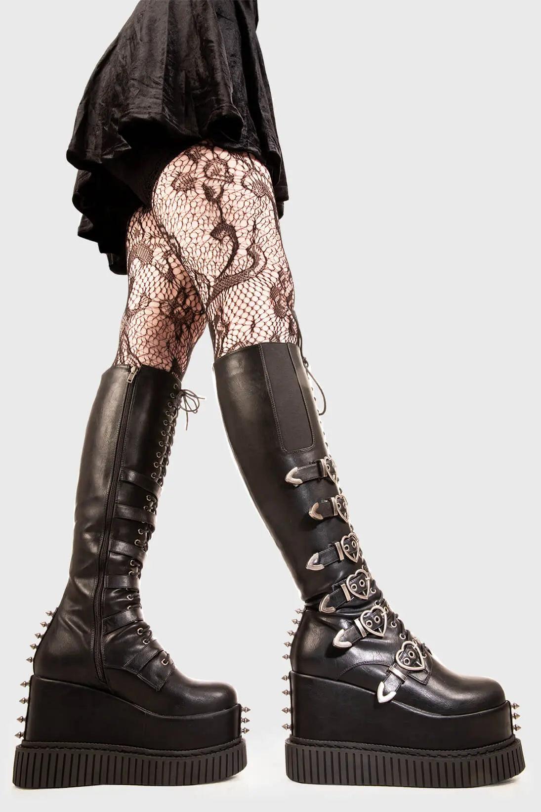 Overkill Chunky Platform Knee High Boots Product Image
