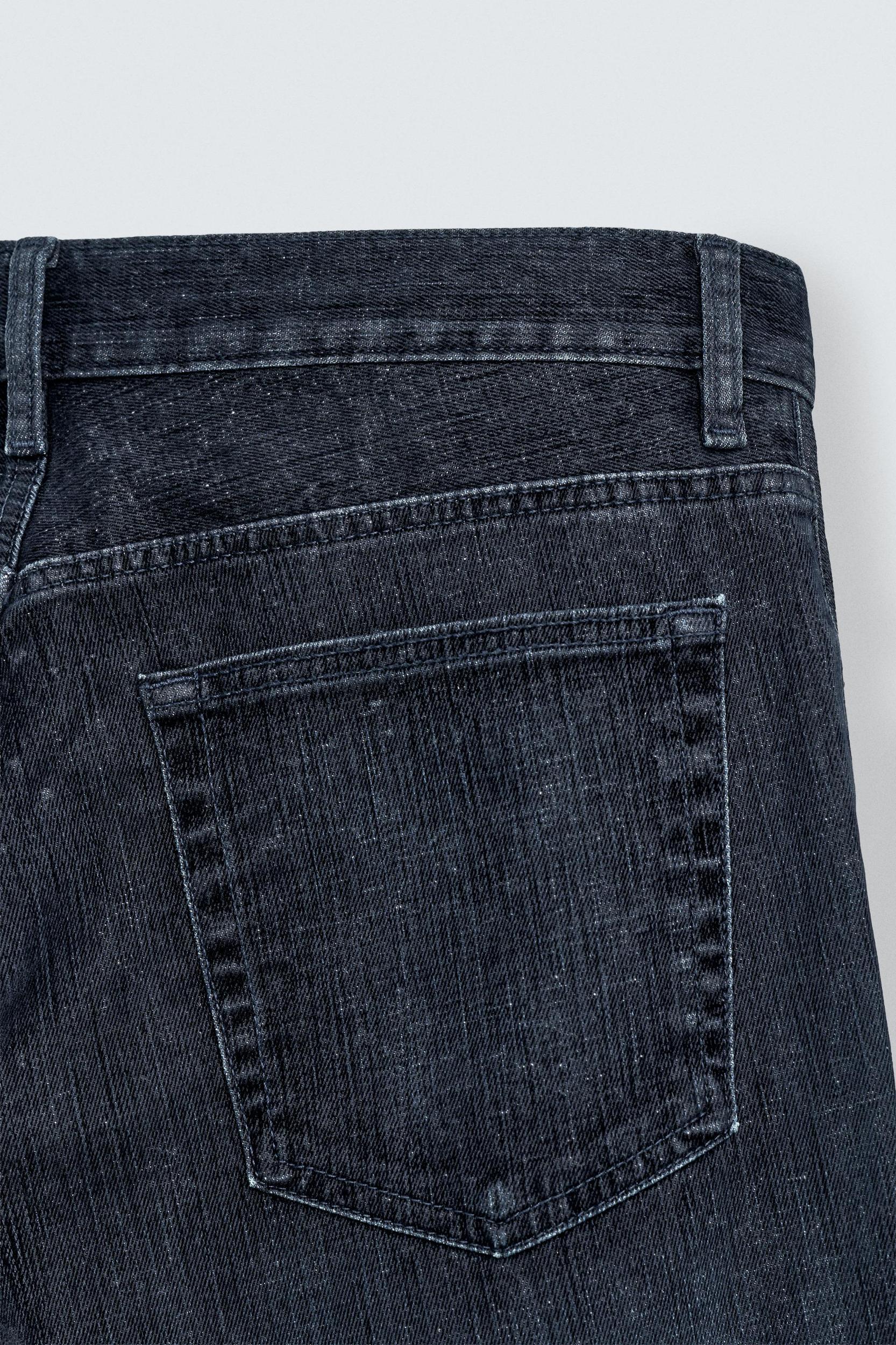 FLOCKED STRAIGHT FIT JEANS Product Image